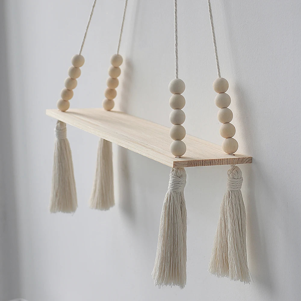 Boho Style Wall Hanging Shelf