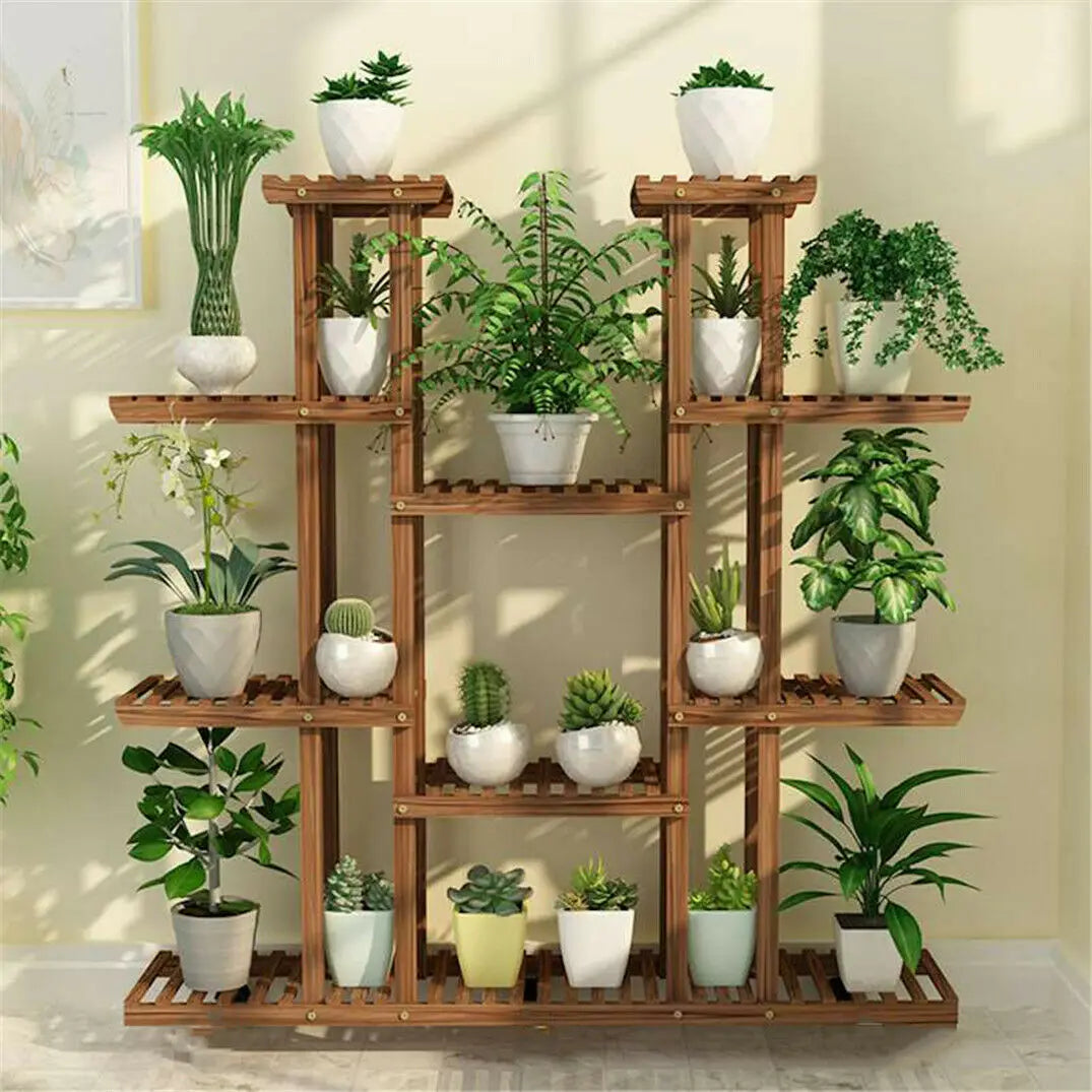 Wooden Multi-Tier Plant Stand