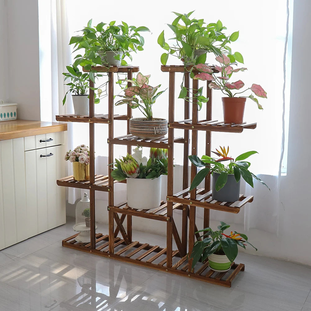 Wooden Multi-Tier Plant Stand