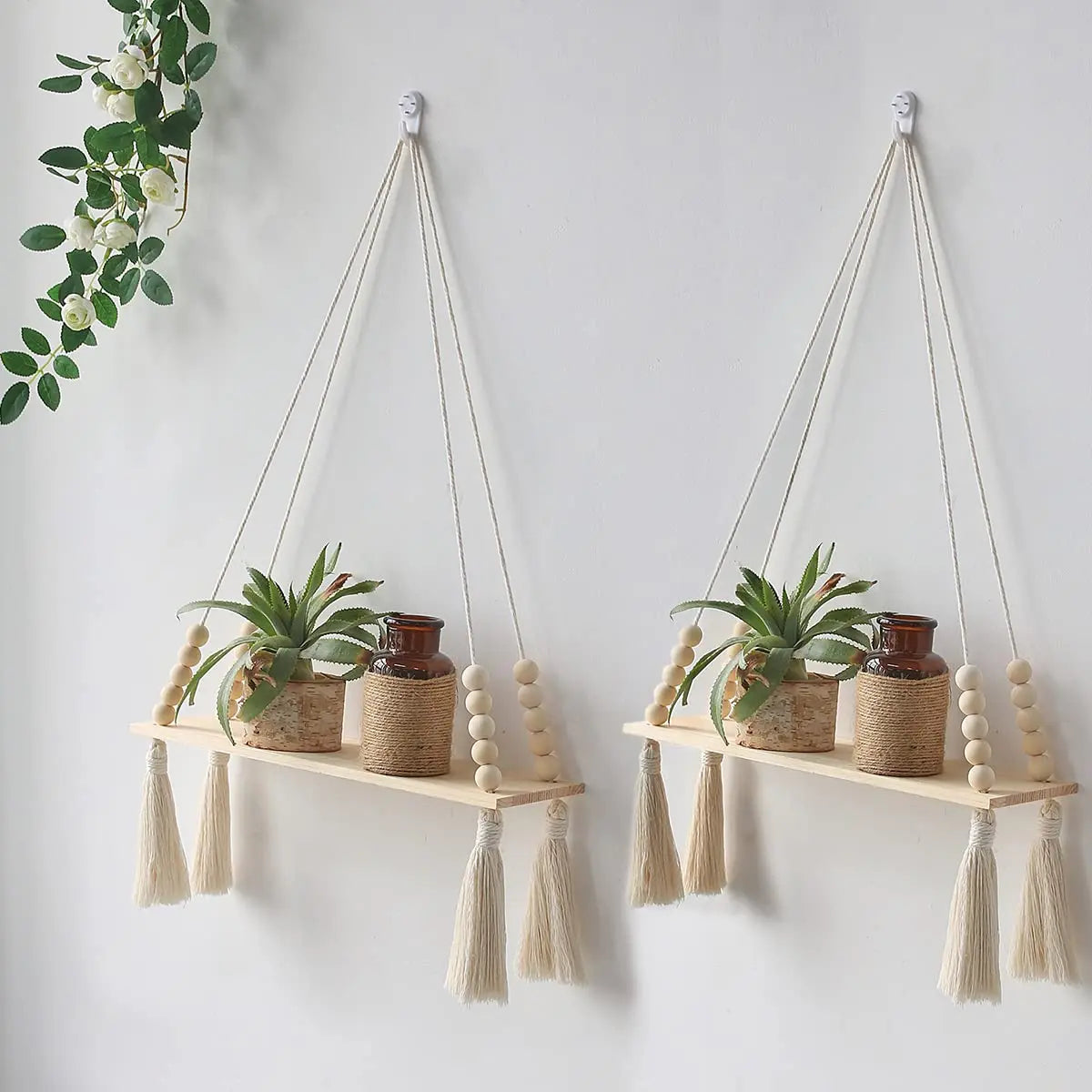 Boho Style Wall Hanging Shelf