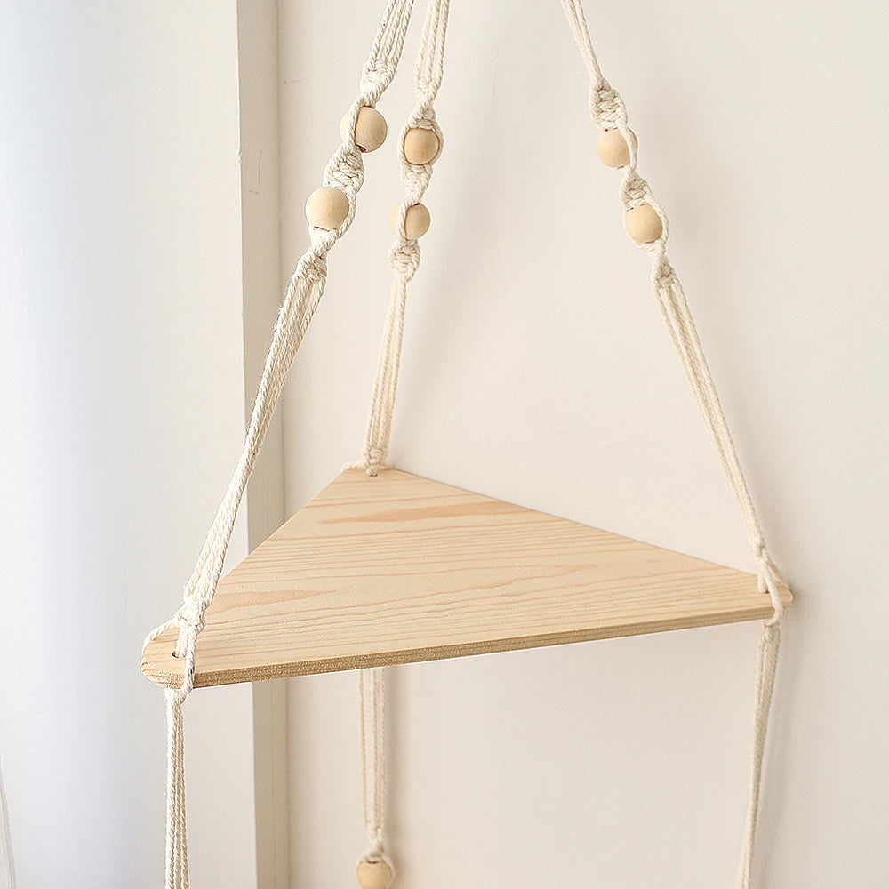 Boho Style Wall Hanging Shelf