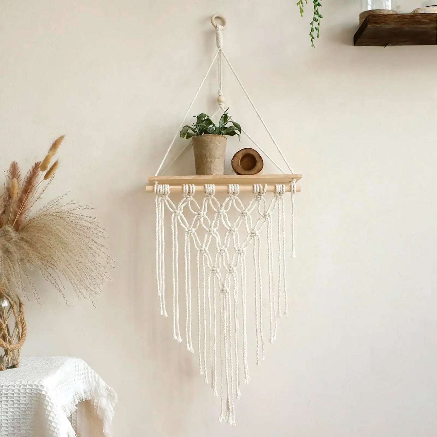 Boho Style Wall Hanging Shelf