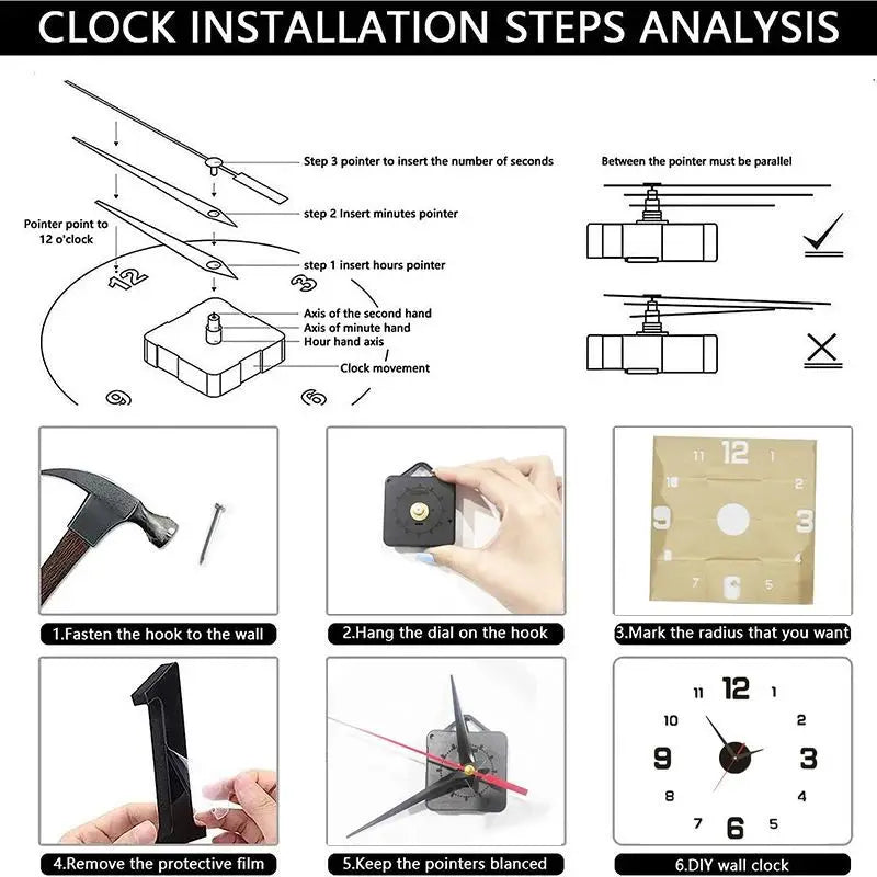 Frameless DIY Wall Clock